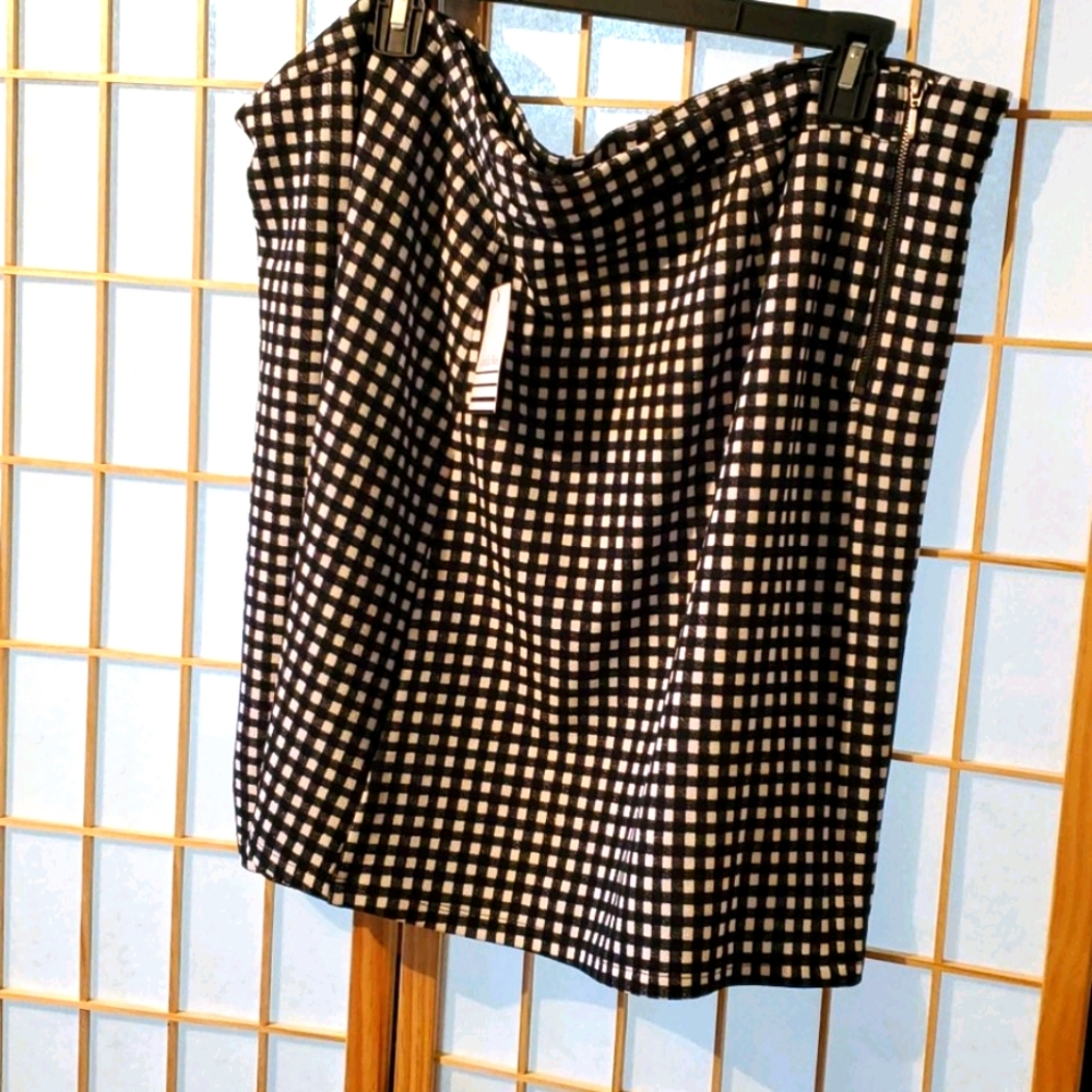 Black and White Checked Skort
